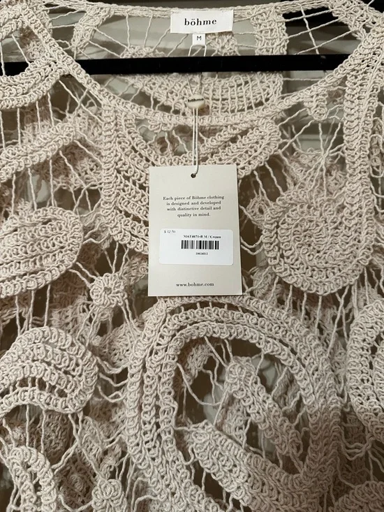 böhme Crochet Openwork Top in Cream - Picture 2 of 4